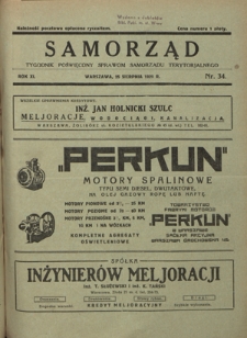 Samorząd : tygodnik poświęcony sprawom samorządu terytorialnego. R. 11, nr 35 (1 września 1929)