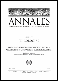 Annales Universitatis Mariae Curie-Skłodowska. Sectio FF, Philologiae. Vol. 41, 1 (2023)