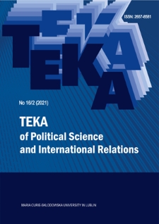 Teka of Political Science and International Relations Nr 16 (2021), 2 - Spis treści
