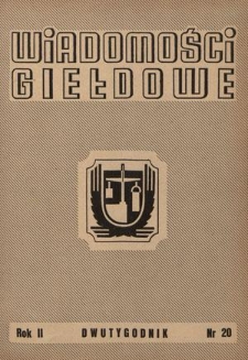 Wiadomości Giełdowe : organ Giełd Zbożowo-Towarowych. R. 2, nr 20 (15 października 1949)