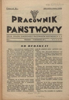 Pracownik Państwowy : organ Związku Zawodowego Pracowników Państwowych R. P. - R. 3, nr 9-10=24-25 (wrzesień-październik 1948)