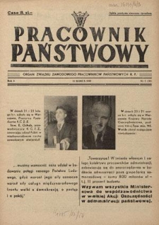 Pracownik Państwowy : organ Związku Zawodowego Pracowników Państwowych R. P. - R. 4, nr 3 [30] (31 marca 1949)