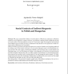 Social contexts of indirect requests in Polish and Hungarian