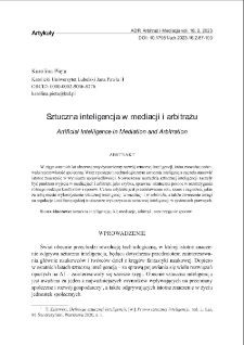 Sztuczna inteligencja w mediacji i arbitrażu