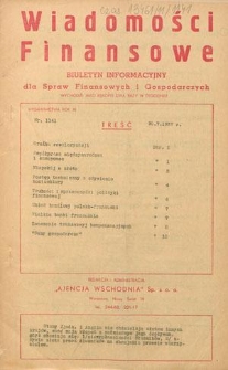 Wiadomości Finansowe : biuletyn informacyjny dla spraw finansowych i gospodarczych. R. 11, nr 1141 (20 maj 1937)