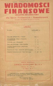 Wiadomości Finansowe : biuletyn informacyjny dla spraw finansowych i gospodarczych. R. 11, nr 1154 (4 lipiec 1937)