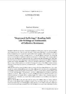 “Depressed Sufferings”: Reading dalit life-writings as testimonies of collective resistance