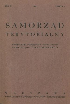 Samorząd Terytorjalny : kwartalnik poświęcony teorji i życiu samorządu terytorialnego. R. 10, z. 3 (1938)