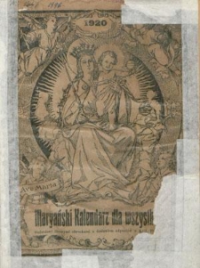 Kalendarz Marjański dla Wszystkich na Rok 1920