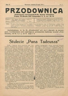 Przodownica : ilustrowany dwutygodnik dla kobiet wiejskich : organ Wydziału K&oacute;ł Gospodyń C.T.O. i K.R.. R. 4!, nr 9 (20 maja 1934)