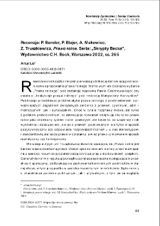 P. Bender, P. Blajer, A. Makowiec, Z. Truszkiewicz, Prawo rolne. Seria: „Skrypty Becka”, Wydawnictwo C.H. Beck, Warszawa 2022, ss. 265