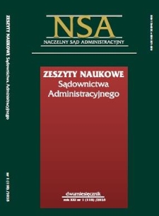Zeszyty Naukowe Sądownictwa Administracyjnego / Naczelny Sąd Administracyjny. R. 20, nr 1=118 (2025)