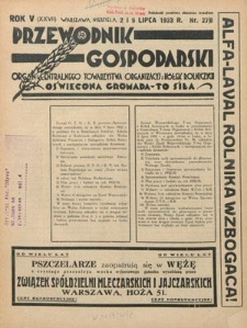 Przewodnik Gospodarski : organ Centralnego Towarzystwa Organizacyj i Kółek Rolniczych R. 5 [27], nr 27/28 (2/9 lipca 1933)