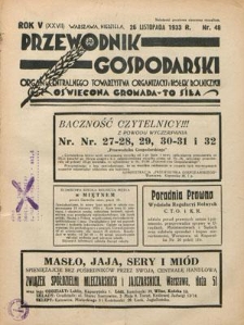 Przewodnik Gospodarski : organ Centralnego Towarzystwa Organizacyj i Kółek Rolniczych R. 5 [27], nr 48 (26 listopada 1933)