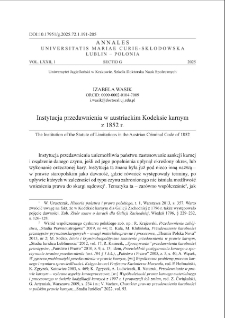 Instytucja przedawnienia w austriackim Kodeksie karnym z 1852 r.