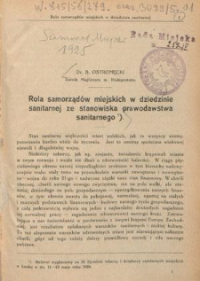 Samorząd Miejski : miesięcznik : organ Związku Miast Polskich poświęcony sprawom samorządu miast w Polsce. T. 5 (1925), z. 1