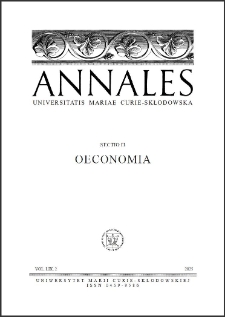Annales Universitatis Mariae Curie-Skłodowska. Sectio H, Oeconomia. Vol. 59 (2025), 2 - Spis treści