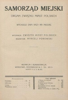 Samorząd Miejski : organ Związku Miast Polskich T. 10 z. 4 (1930)