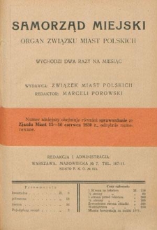 Samorząd Miejski : organ Związku Miast Polskich T. 10 z. 16 (1930)