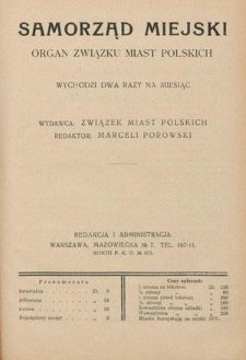 Samorząd Miejski : organ Związku Miast Polskich T. 10 z. 17 (1930)
