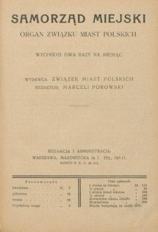 Samorząd Miejski : organ Związku Miast Polskich T. 10 z. 23 (1930)