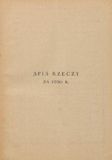 Samorząd Miejski : organ Związku Miast Polskich T. 10 (1930). Spis treści