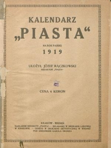 Kalendarz "Piasta" na Rok Pański 1919
