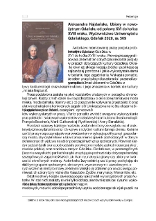 Aleksandra Kajdańska, "Ubiory w nowożytnym Gdańsku od połowy XVI do końca XVIII wieku", Wydawnictwo Uniwersytetu Gdańskiego, Gdańsk 2020, ss. 509