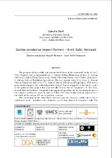 Gentes senatoriae Imperii Romani - Annii Italici Honorati