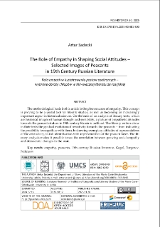 The role of empathy in shaping social attitudes &ndash; selected images of peasants in 19th Century Russian literature