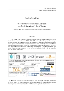 The folwark and the fate. A sketch on Adolf Dygasinski&rsquo;s rural works