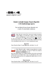 Ostatni walijski książę: Owain Glyndŵri mit niezłomnego oporu