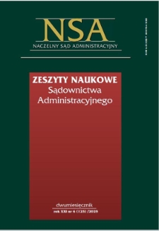 Zeszyty Naukowe Sądownictwa Administracyjnego R. 21, nr 6= 123 (2025)