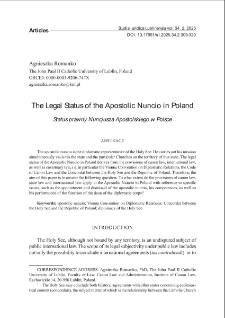The legal status of the Apostolic Nuncio in Poland