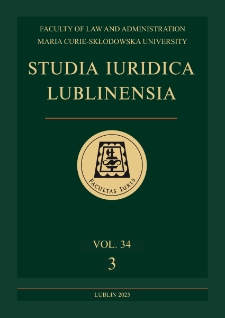 Studia Iuridica Lublinensia. - Vol. 34, 3 (2025). Spis treści