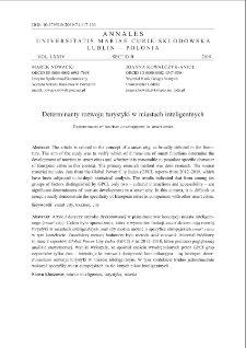 Determinanty rozwoju turystyki w miastach inteligentnych