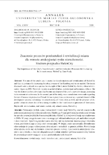 Znaczenie proces&oacute;w przekształceń i rewitalizacji miasta dla wzrostu atrakcyjności rynku nieruchomości.Studium przypadku HafenCity