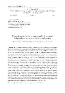 Uwarunkowania kształtowania potencjalnych powiązań funkcjonalnych na obszarze Euroregionu Roztocze