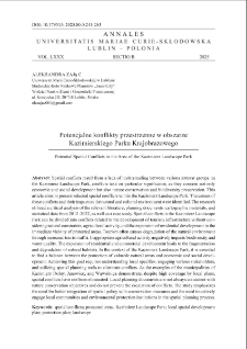 Potencjalne konflikty przestrzenne w obszarze Kazimierskiego Parku Krajobrazowego