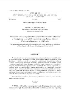 Przestrzeń oraz stan folwark&oacute;w podominikańskich w Mętowie i Trześniowie w chwili ich przejścia pod Zarząd Skarbu Kr&oacute;lestwa Polskiego w 1865 roku