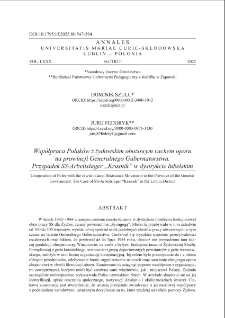 Wsp&oacute;łpraca Polak&oacute;w z żydowskim obozowym ruchem oporuna prowincji Generalnego Gubernatorstwa. Przypadek SS - Arbeitslager &bdquo; Krasnik &rdquo; w dystrykcie lubelskim