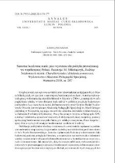 Samotne bezdomne matki jako wyzwanie dla polityki prorodzinnej we wsp&oacute;łczesnej Polsce. Recenzja: M. Mikołajczyk, Rodziny bezdomnych matek. Charakterystyka i działania pomocowe, Wydawnictwo Akademii Pedagogiki Specjalnej,Warszawa 2018, ss. 287