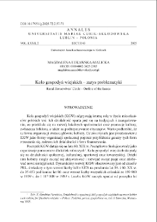 Koło gospodyń wiejskich &ndash; zarys problematyki