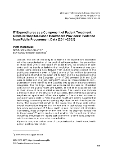IT expenditures as a component of patient treatment costs in hospital-based health care providers: evidence from public procurement data (2011&ndash;2021)