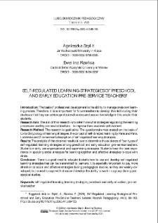 Self-regulated learning strategies of preschool and early education pre-service teachers