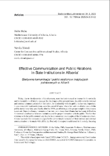 Effective communication and public relationsin state institutions in Albania
