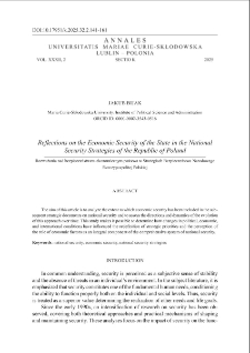 Reflections on the economic security of the state in the national security strategies of the Republic of Poland