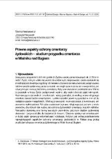 Prawne aspekty ochrony cmentarzy żydowskich &ndash; studium przypadku cmentarza w Mielniku nad Bugiem