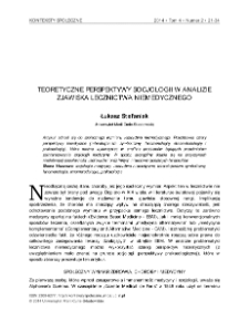 Teoretyczne perspektywy socjologii w analizie zjawiska lecznictwa niemedycznego