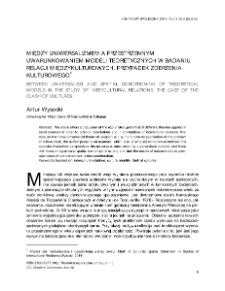 Między uniwersalizmem a przestrzennym uwarunkowaniem modeli teoretycznych w badaniu relacji międzykulturowych: przypadek zderzenia kulturowego